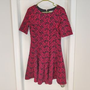 Red Dress Black Detail Gold Zipper Size 10